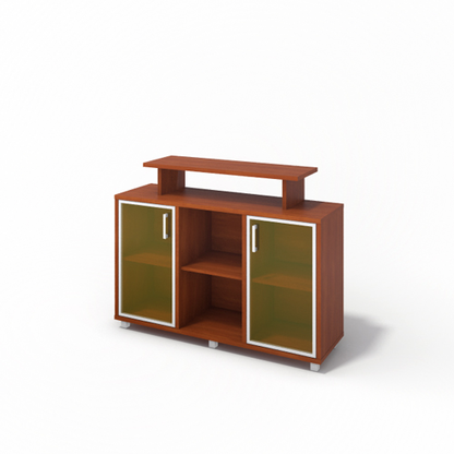 Шкаф с надставкой со стеклом M-7.1058-2  1380х423х1058 