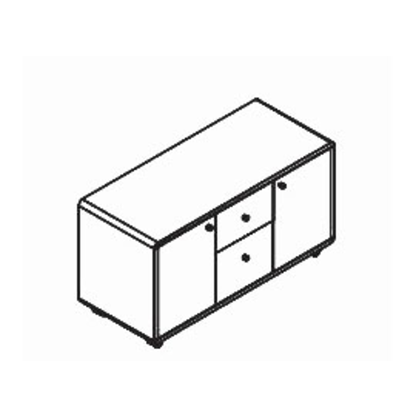 Тумба выкатная с 2 ящ. и двер Dao 